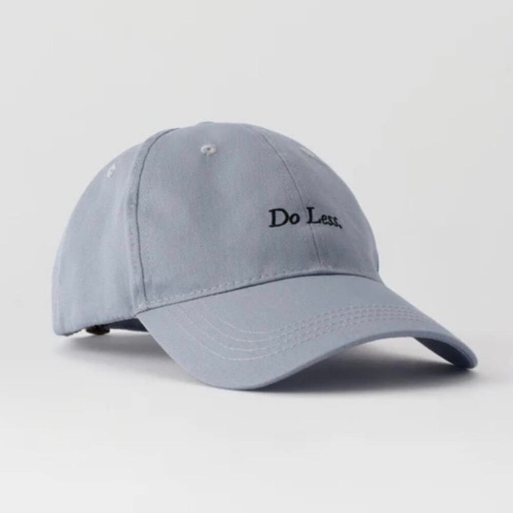 Merit Beauty Blue DO LESS Dad Hat Baseball Hat Embroidered NWOT Rare Exclusive